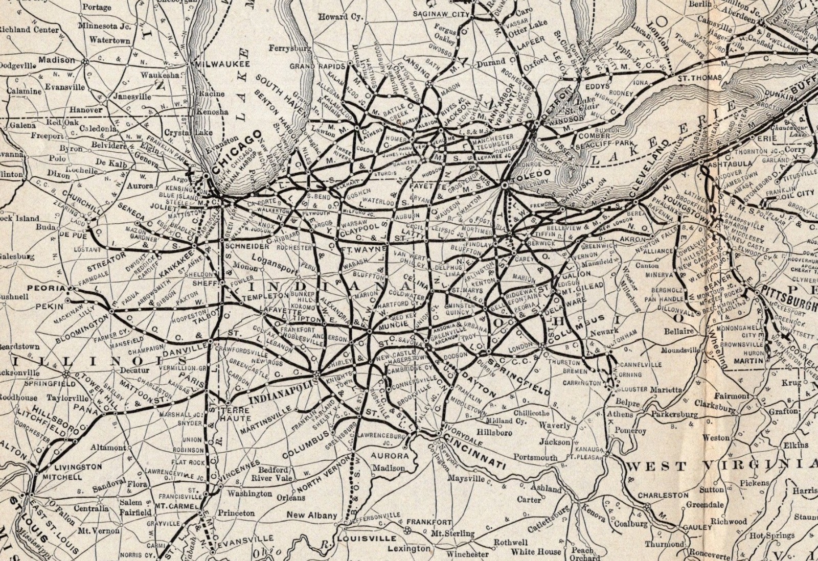 1910 New York Central Lines Railroad Map Antique New York Railway Map 2641