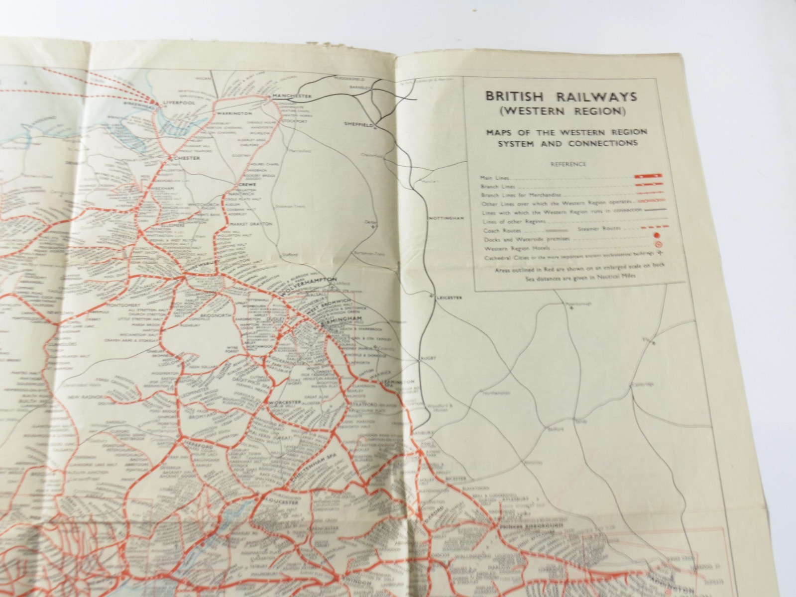 Large Double-Sided Railway Network Map, Western Region, British Railways, c1960s