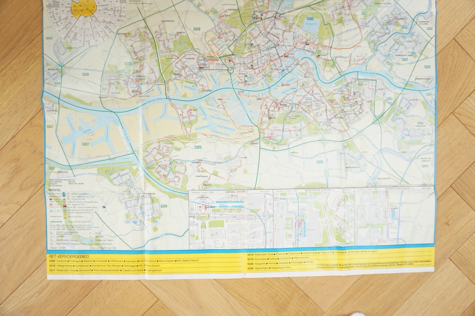 1983 RET Holland Netherlands Bus Tram Railway Route Map
