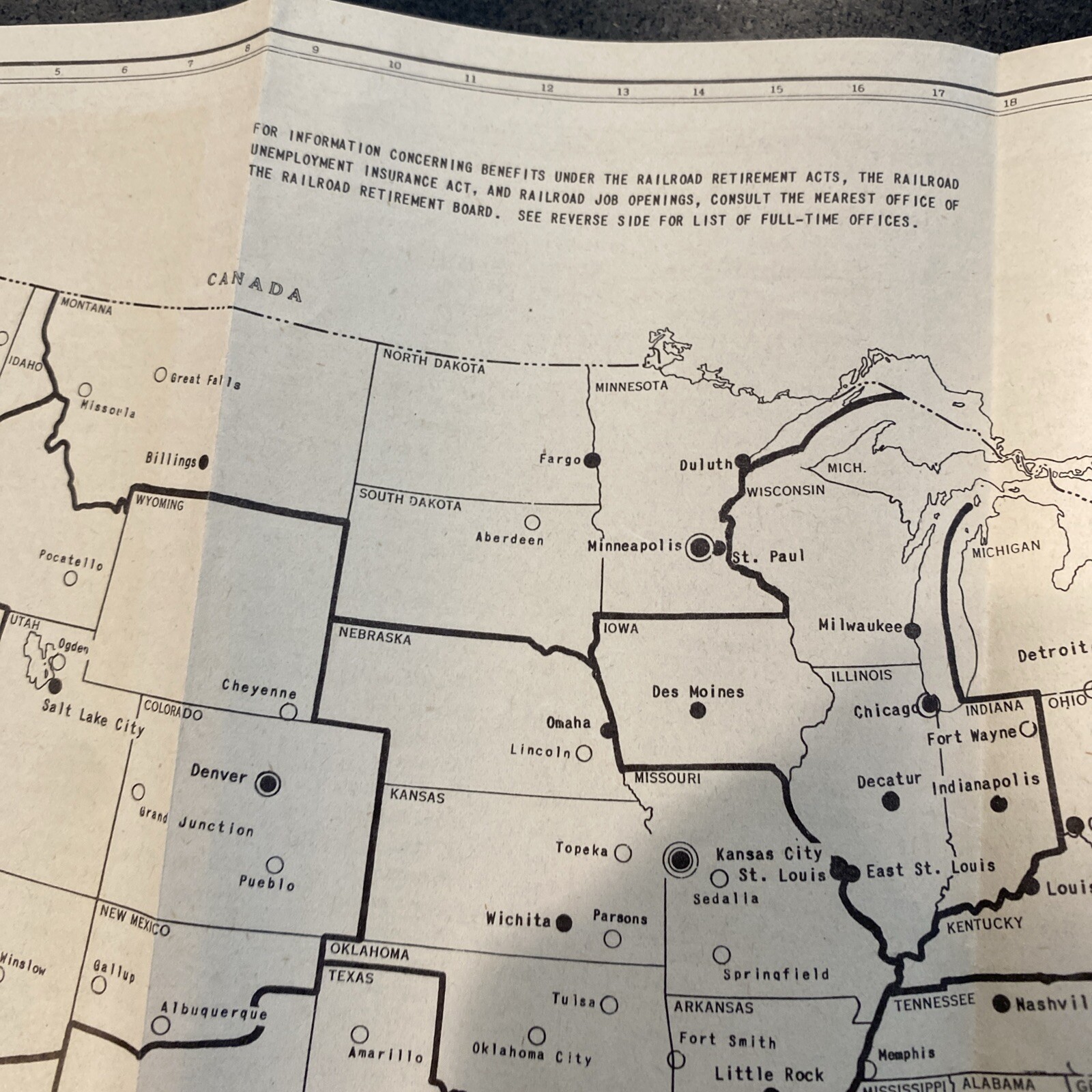 Original Map of the American Railways Company Properties Owned from 1947