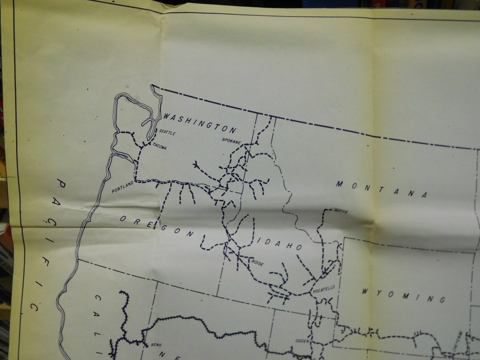 MAP Western Pacific Lines and Connections 1980 Map