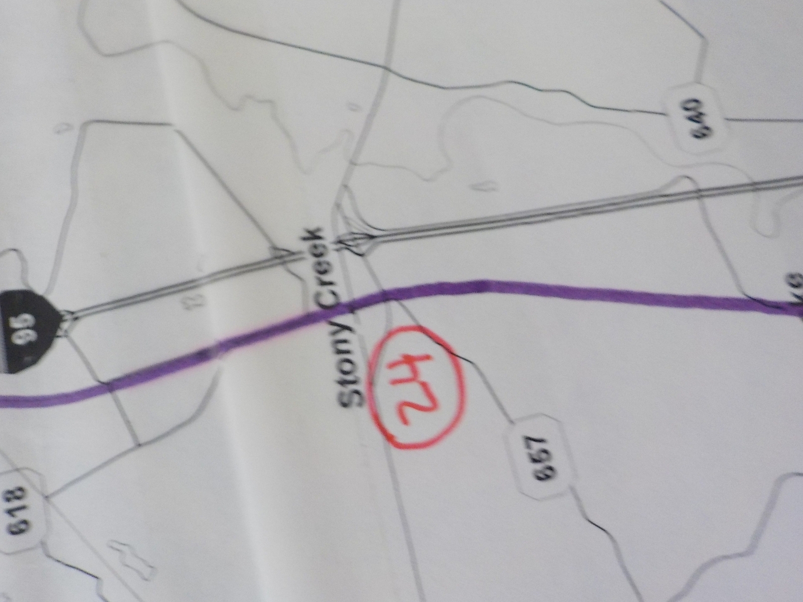 Map Goldsboro / Rocky Mount / Wilson NC 1995 Rolled N&W Seaboard