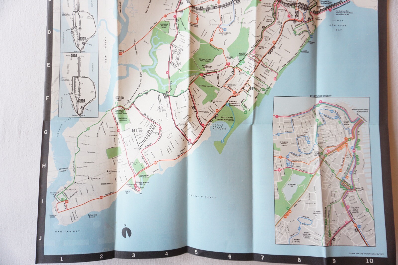 1977 Staten Island New York Bus Guide Bus Map