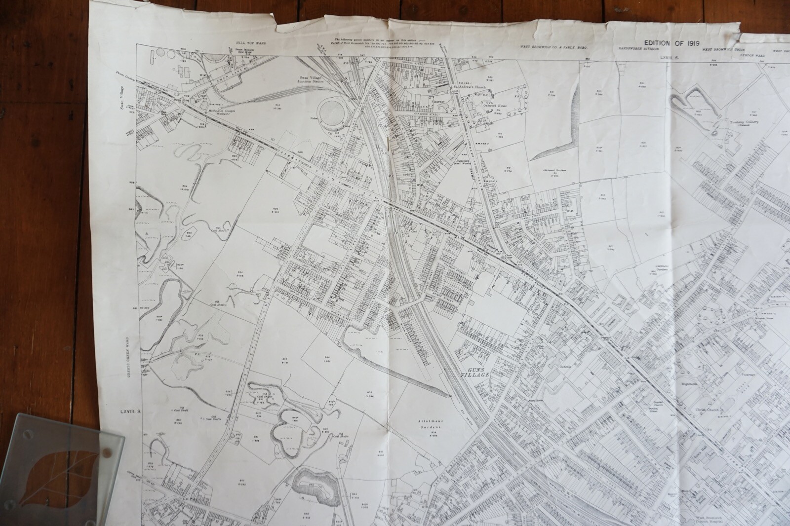 1919 West Bromwich Staffordshire Railway OS Railway Map