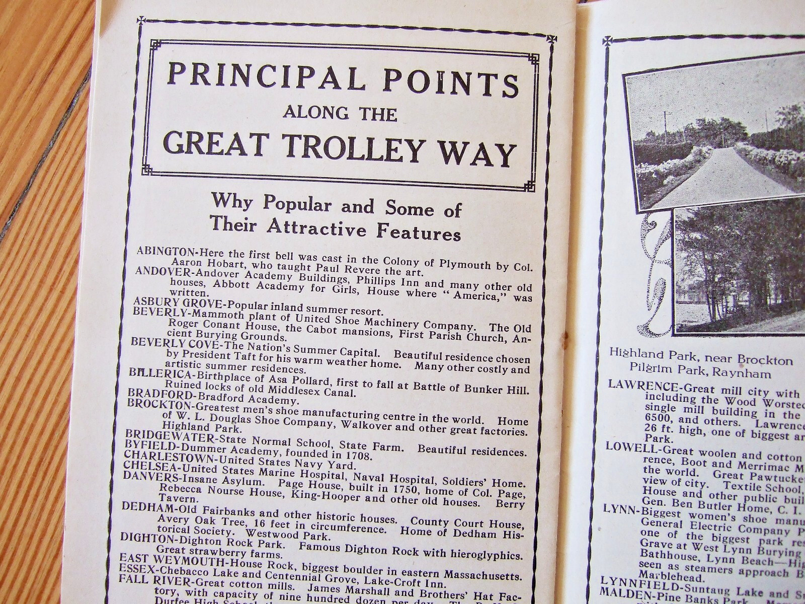 Original 1910 Boston & Northern Tri-State Trolley Map with 24 pg “Trolley Trips”