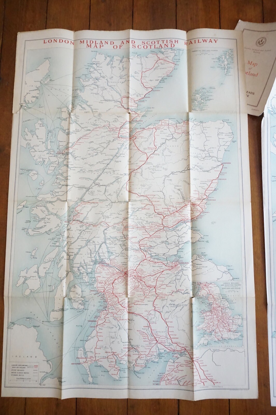 LMS London Midland Scottish Railway Map x4