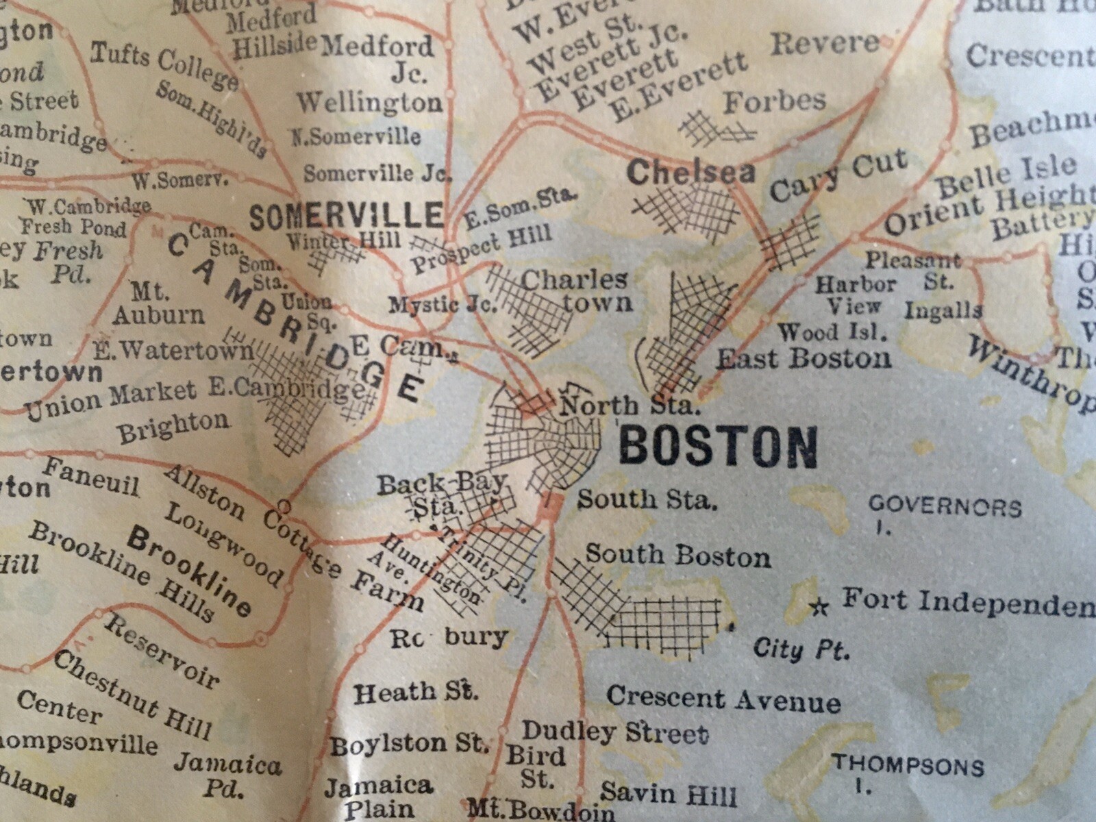 1901 ABC The Pathfinder Railway Guide Map Eastern Section