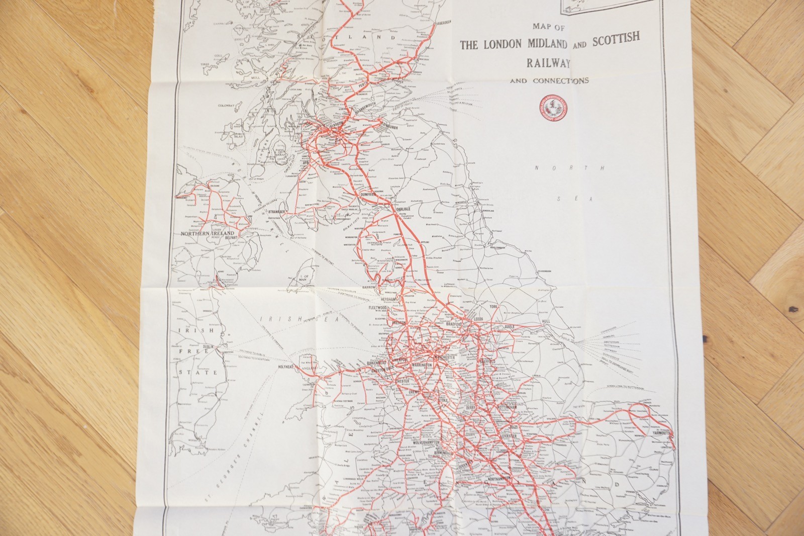 1932 LMS Large Railway Map
