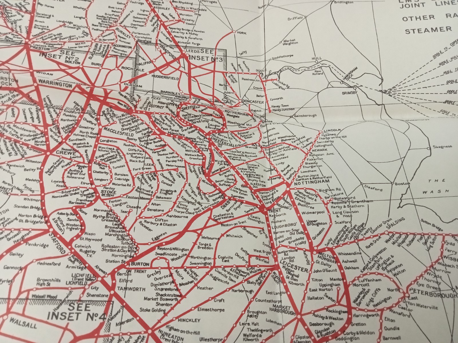 Map of LMS Railway. 4 sheet set. London, Midland and Scottish Railway, 1950s