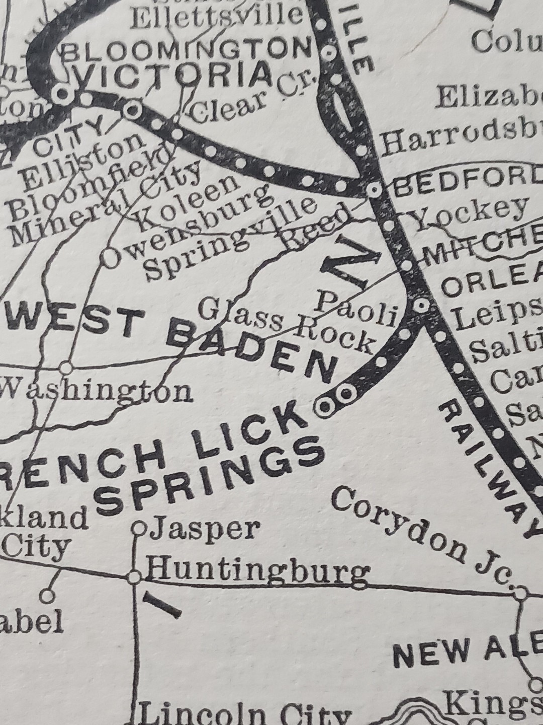 1905 Train Route Map CHICAGO INDIANAPOLIS & LOUISVILLE RAILWAY Nora IN railroad