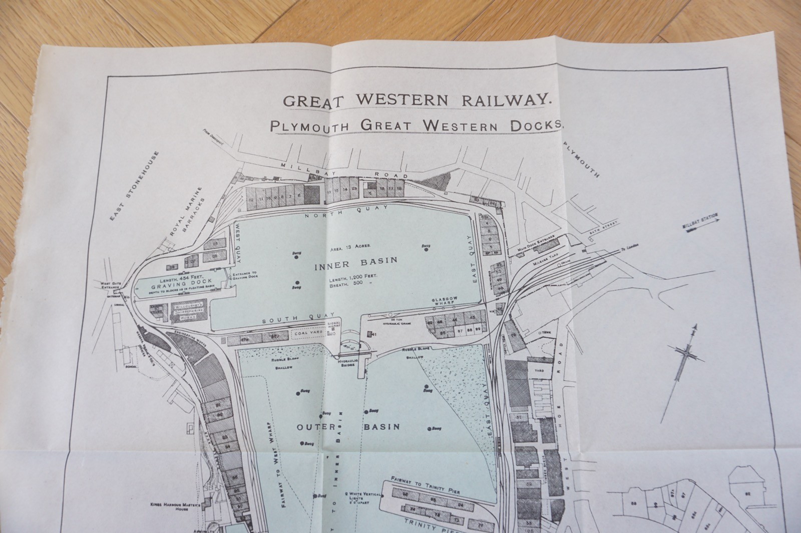 1932 GWR Plymouth Docks Railway Map