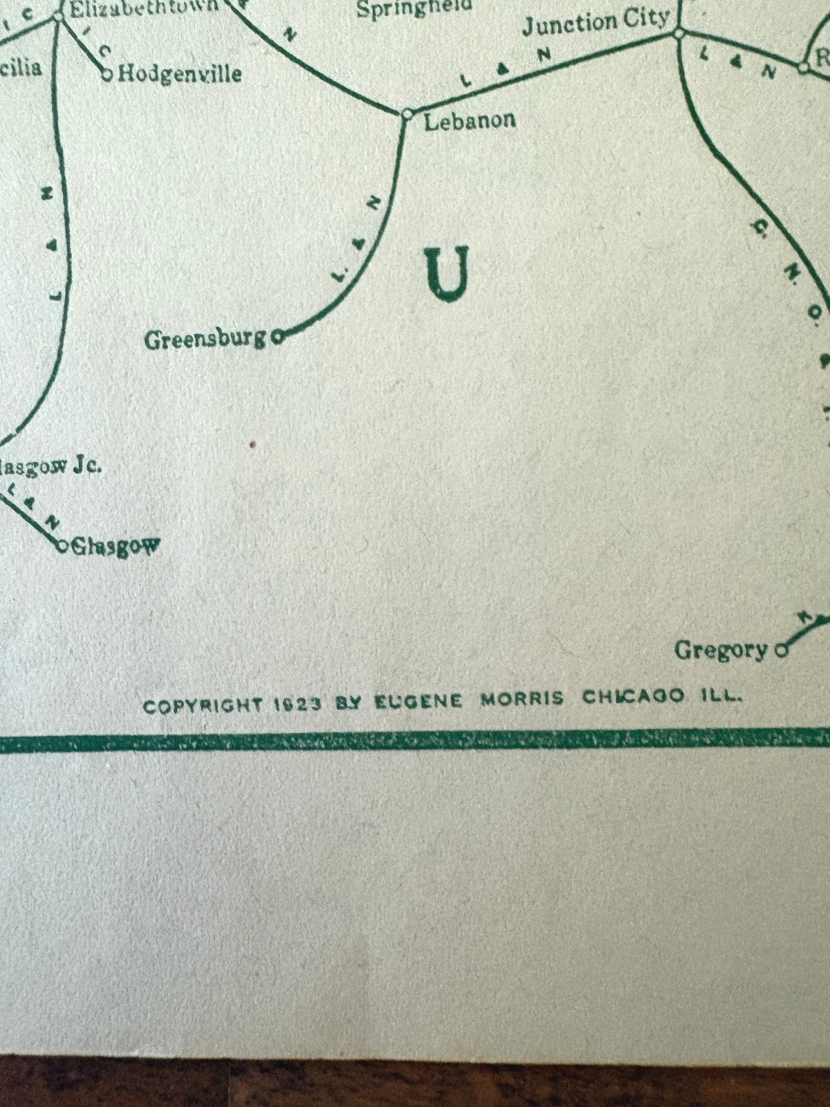 1923 Eugene Morris Railroad Map Central Frieight Assoc Junction Terminal Points