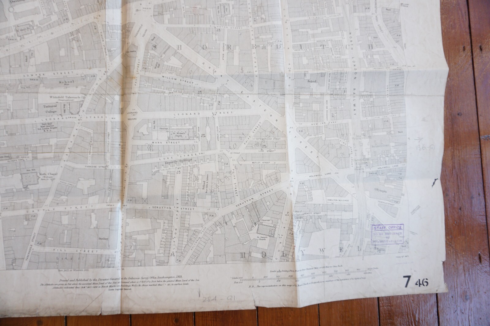 1913 Shoreditch North London Railway Map