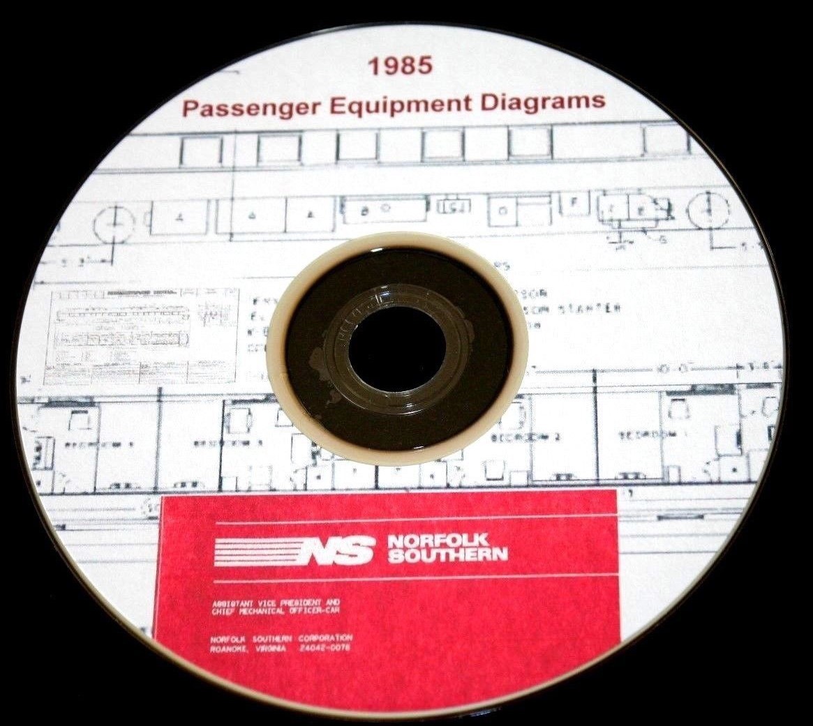 Norfolk Southern 1985 Passenger Equipment Diagrams and Data PDF Pages on DVD