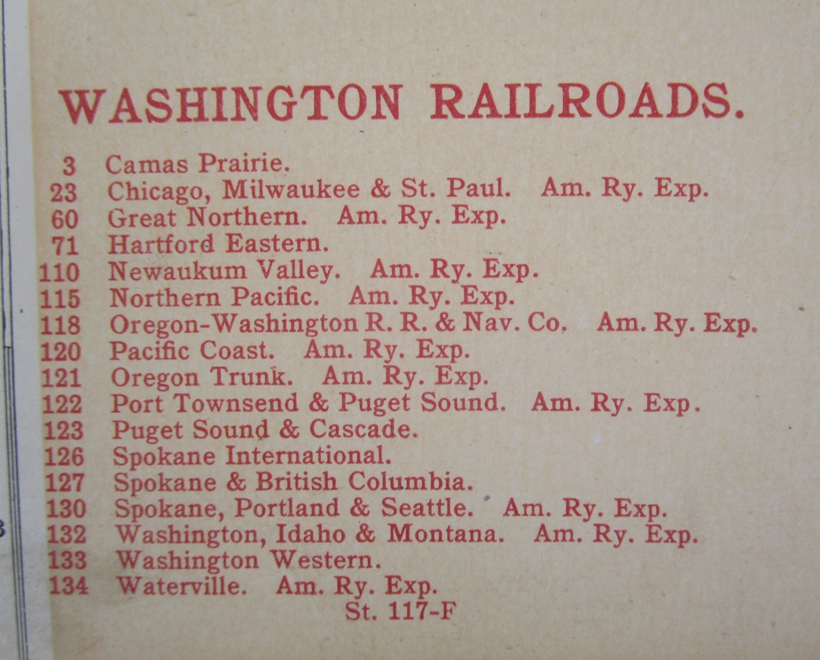 WA 1921 WASHINGTON State STEAM / INTERURBAN ELECTRIC RAILROAD / STEAMSHIP Map