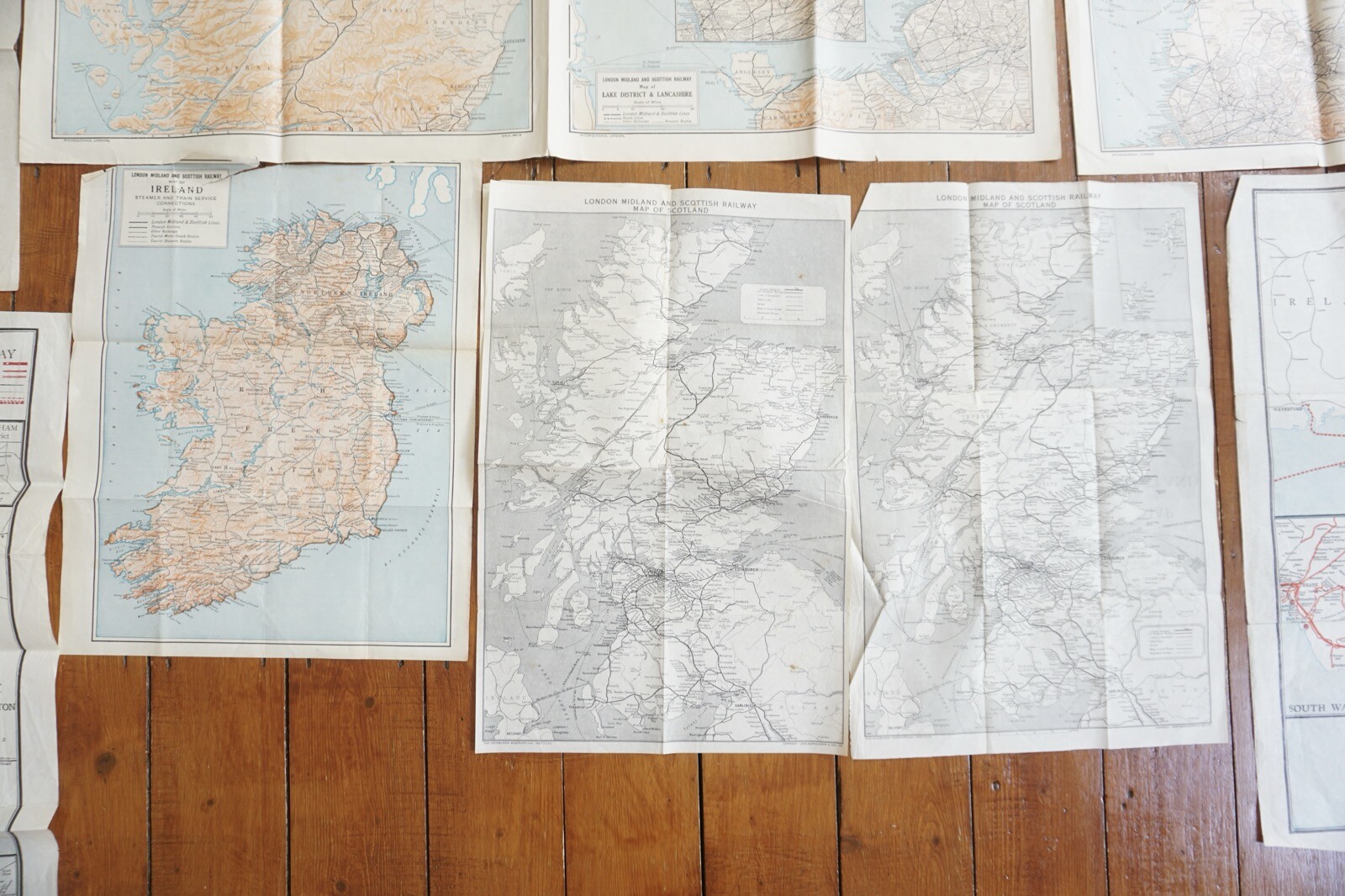 Assorted LMS & GWR Railway Map Collection