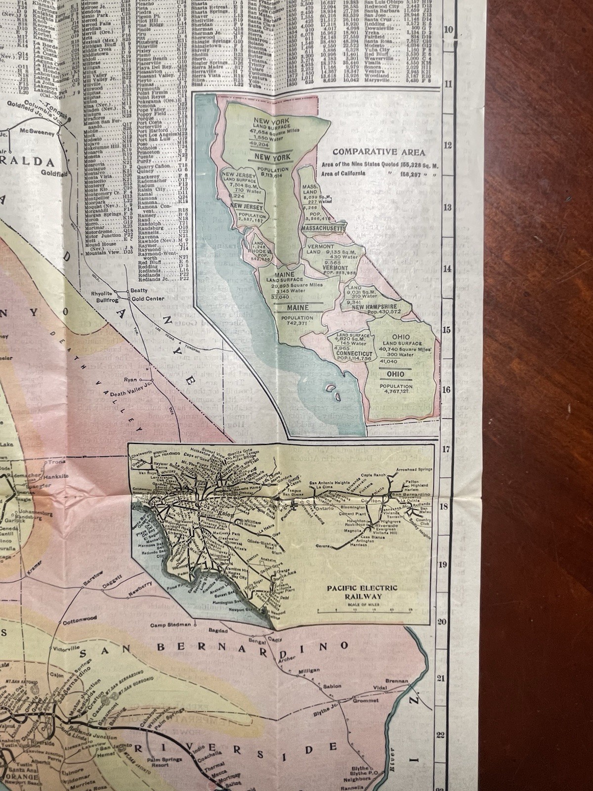 Southern Pacific Railroad Map of California 1917 with Resources & Attractions