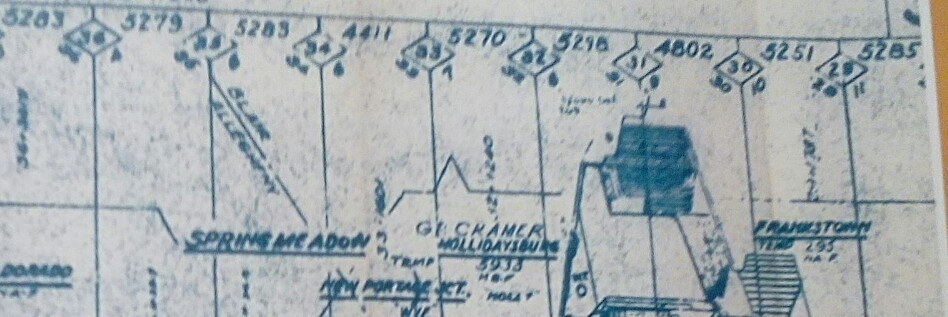 1962 PRR Pennsylvania Railroad Track Chart Altoona District Hollidaysburg Branch