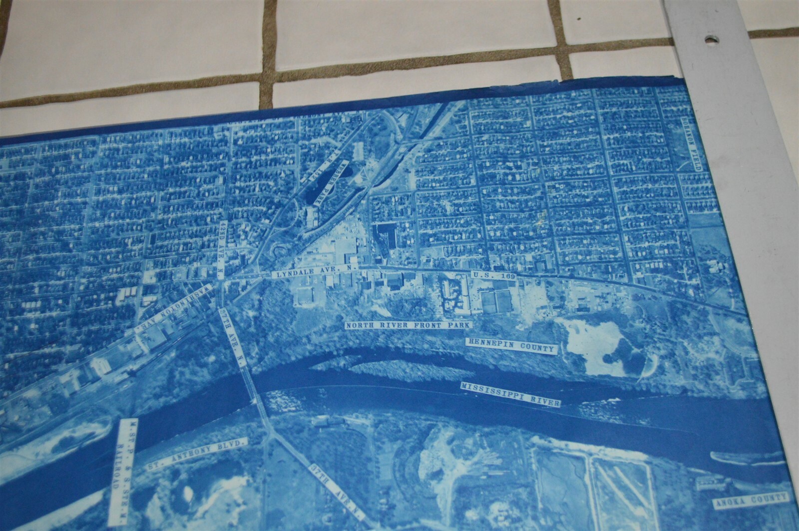 1962 Minnesota Hwy Dept Minneapolis Map Railroads NE Great Northern & NP Yards