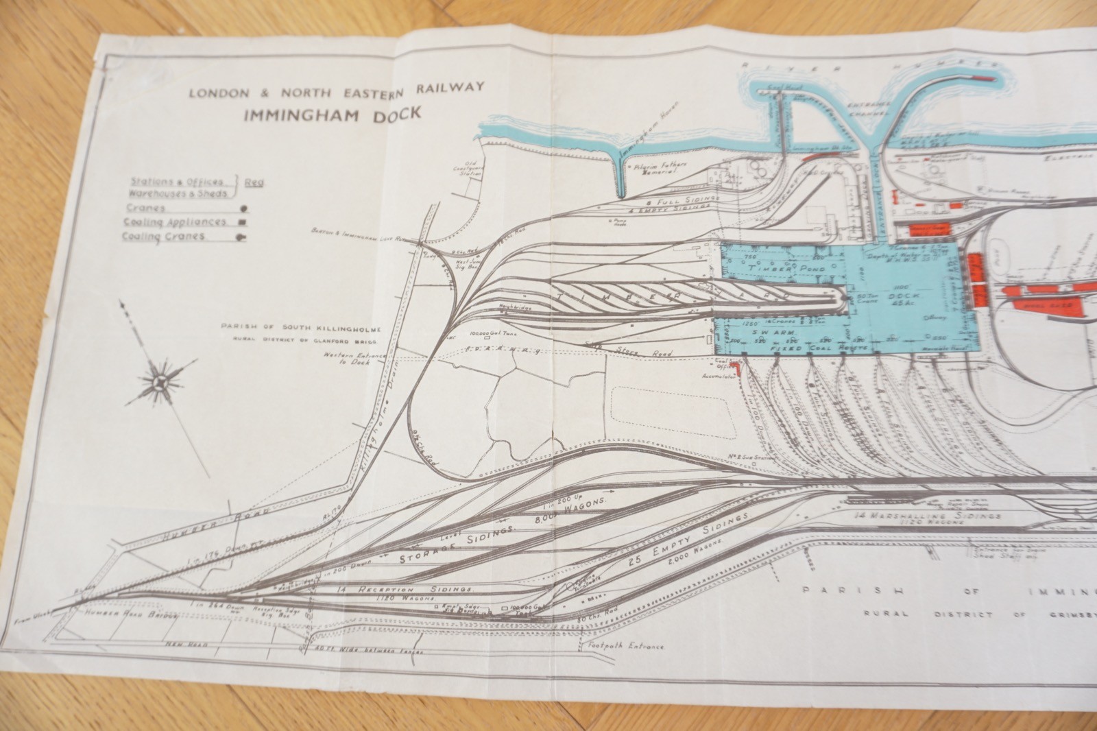 Sept 1937 LNER Immingham Docks Railway Plan Map