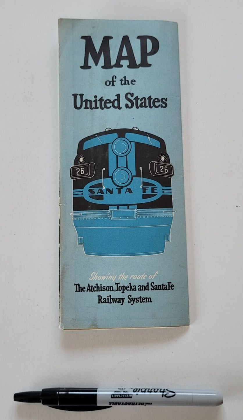 1940 Santa Fe No. 26 Map United States Atchison Topeka Santa Fe Railway System