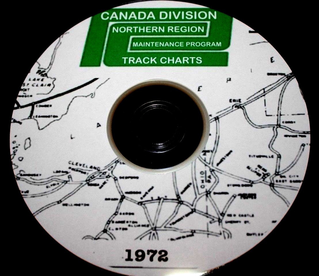 Penn Central 1972 Canada Division – Northern Region Track Chart PDF Pages on DVD