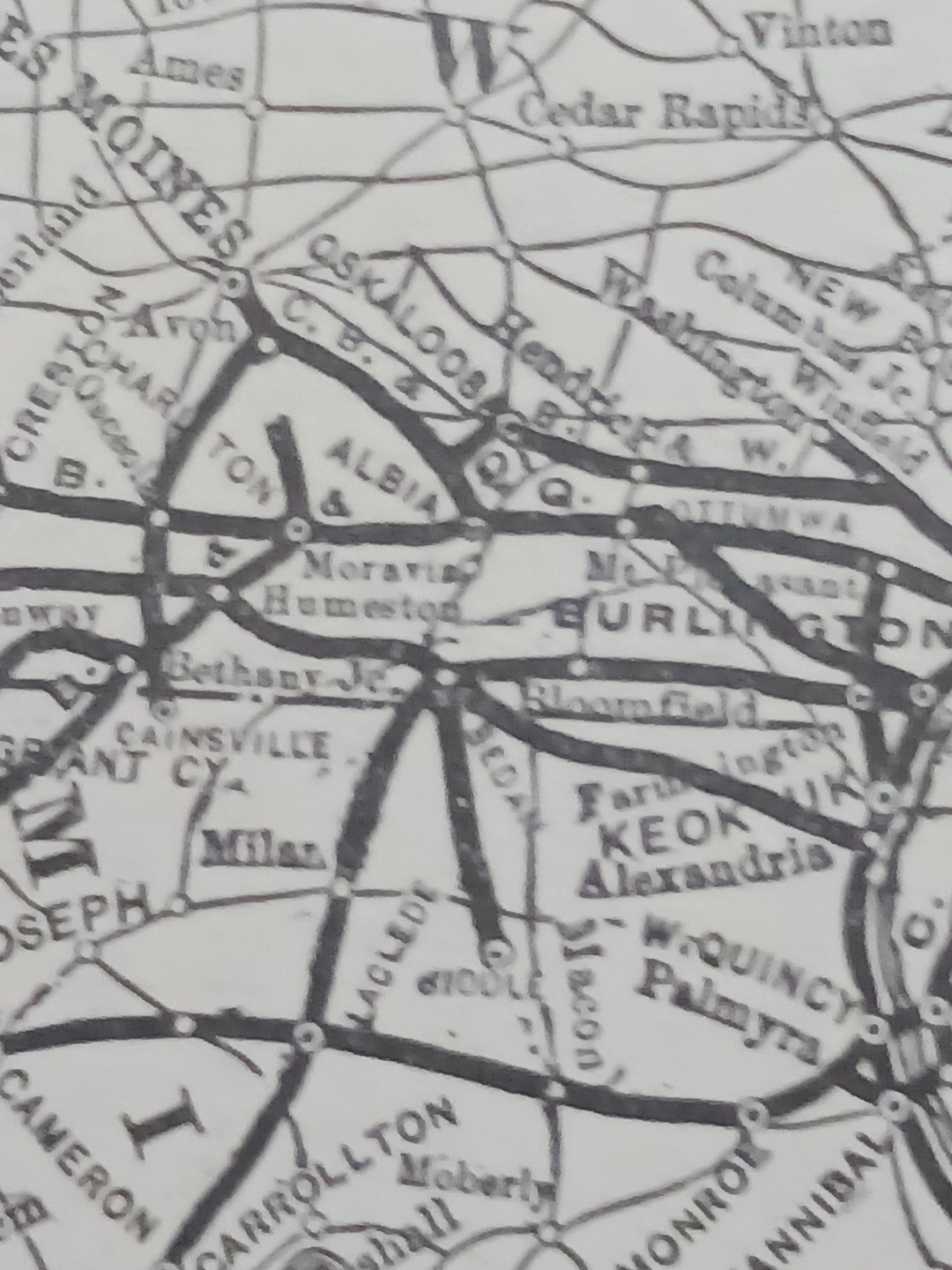 1905 RAILROAD Map BURLINGTON ROUTE Chicago Burlington & QUINCY Railway All Lines
