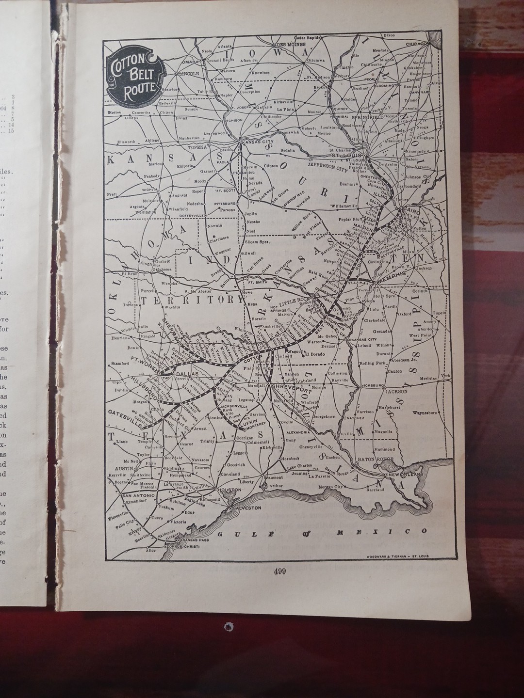 1905 Train Route Map + Report ST LOUIS SOUTHWESTERN RAILROAD Cotton Belt Route