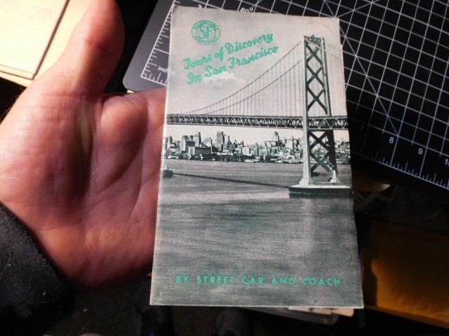 1950 MINI MUNICIPAL RAILWAY MAP OF LINES & ROUTES IN SAN FRANCISCO