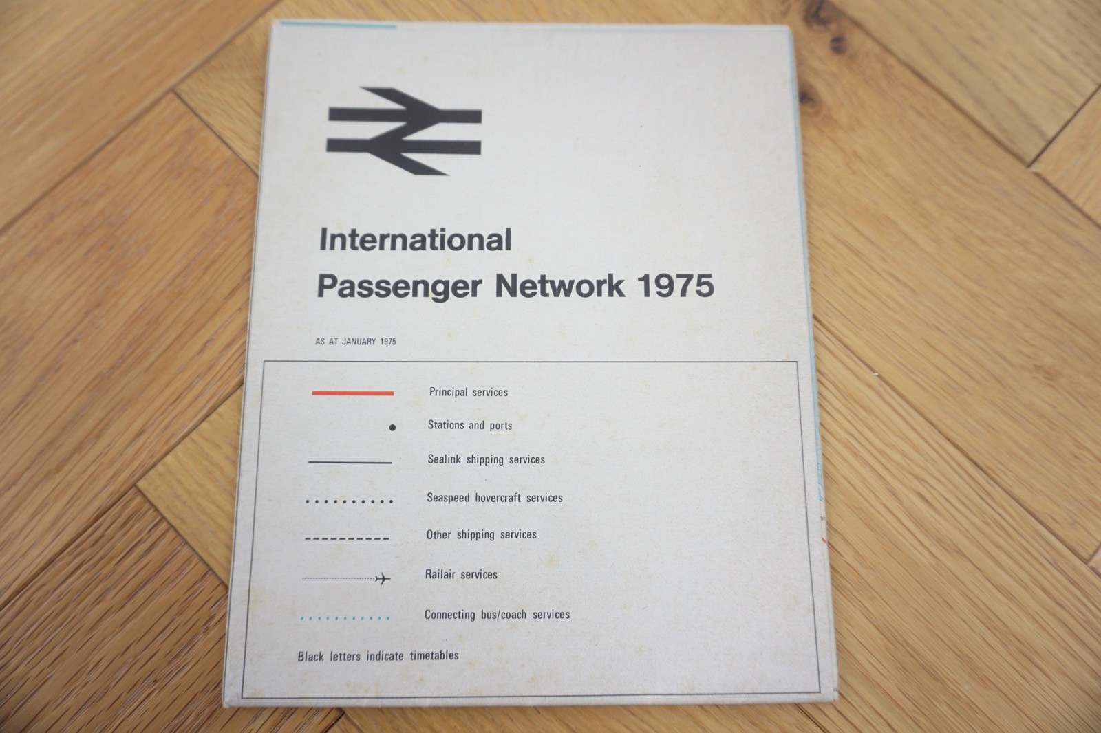 1975 British Rail International European Passenger Network Railway Map