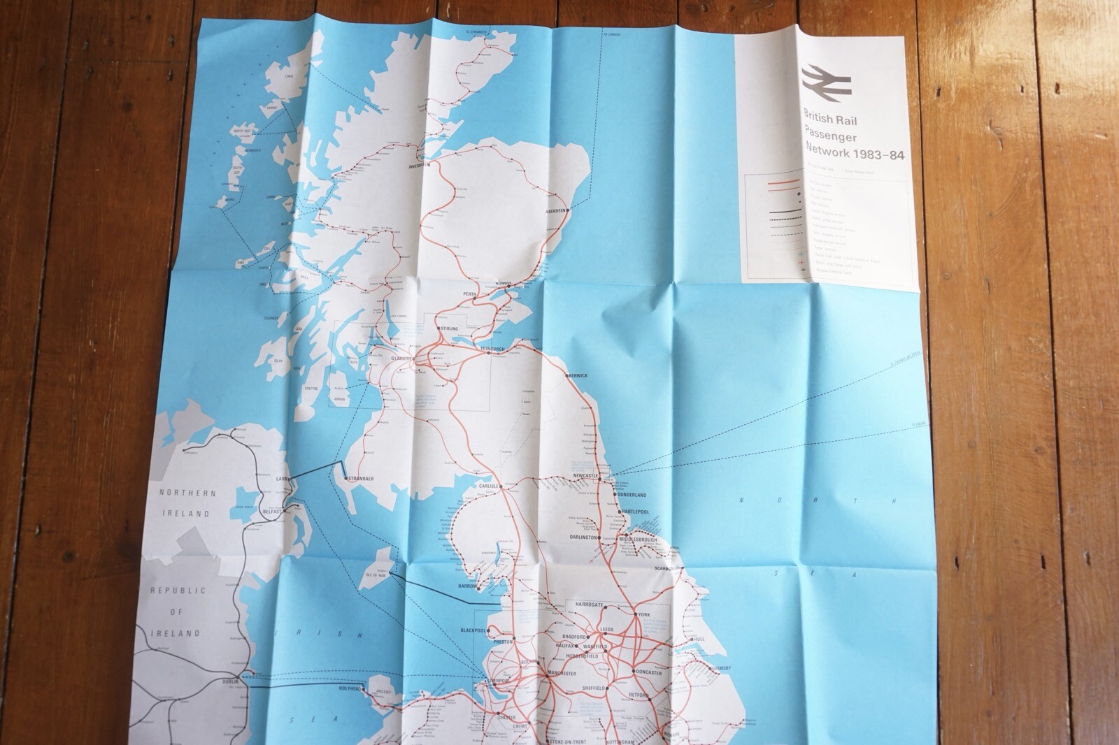 1983 1984 British Rail Passenger Network Railway Map