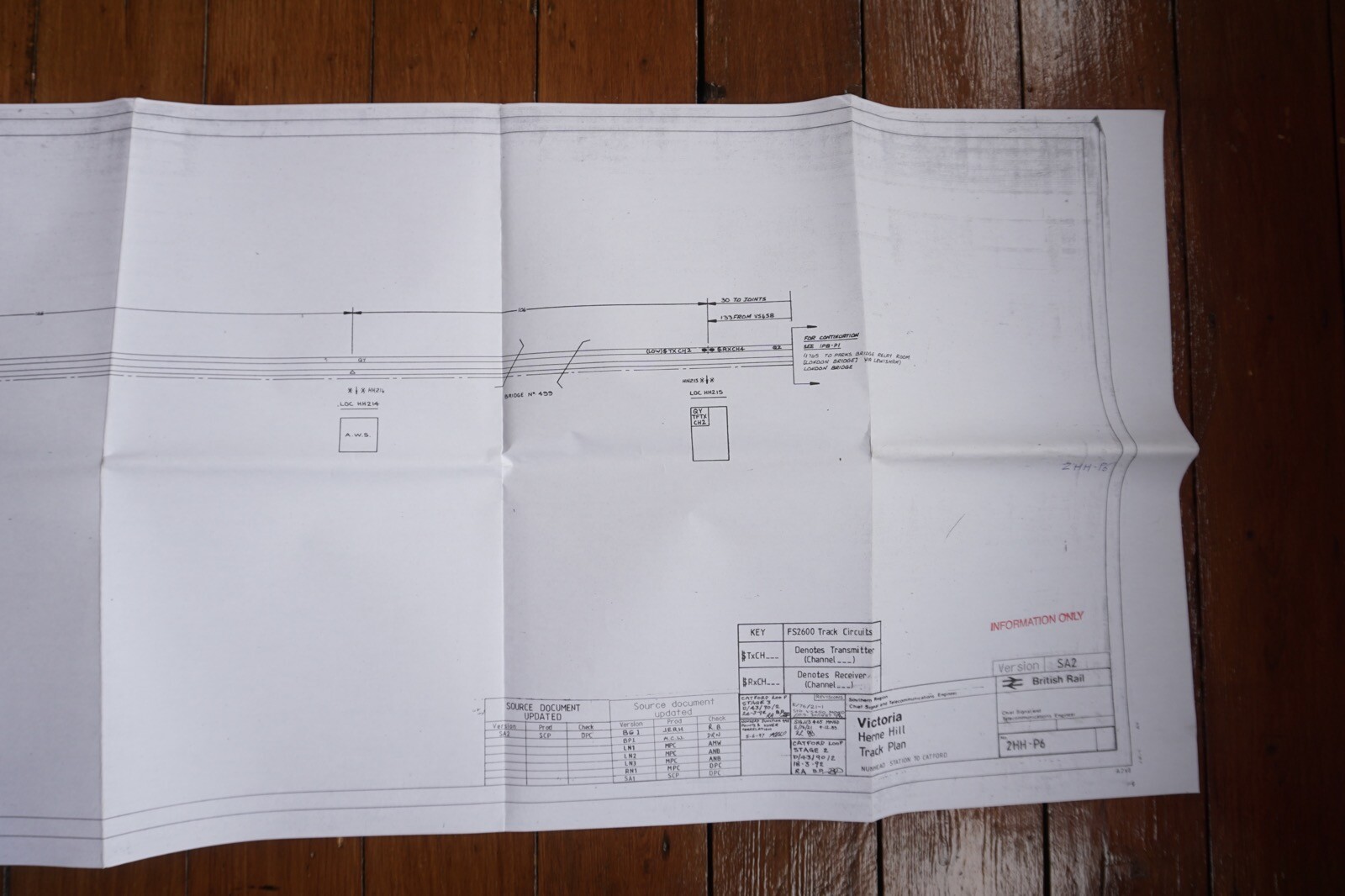 1983-92 Victoria Herne Hill Nunhead Catford British Rail Railway Track Plan Map