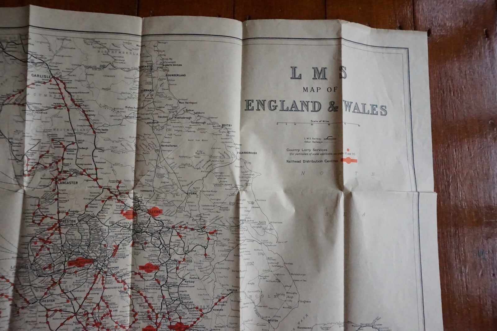 LMS London Midland Scottish Railway Map of England & Wales