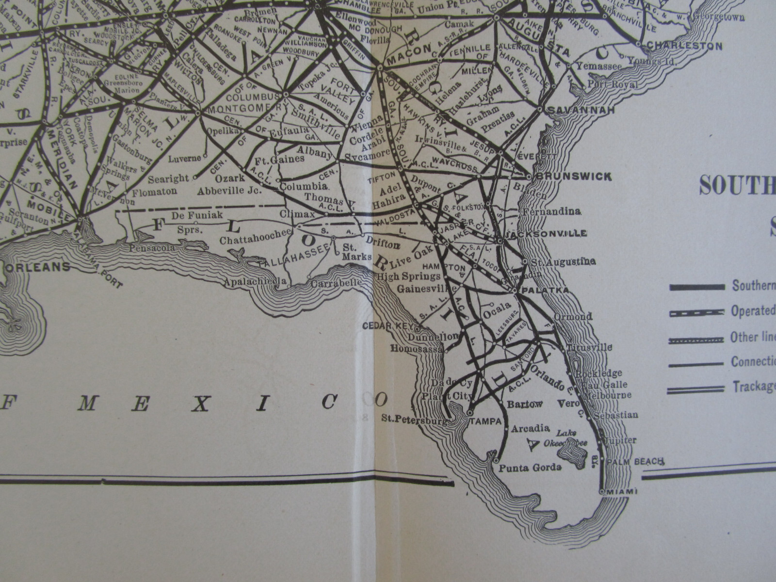 SOU DATED 1904 SOUTHERN RAILWAY SYSTEM Map from 1904 Poor’s Railroad Manual.