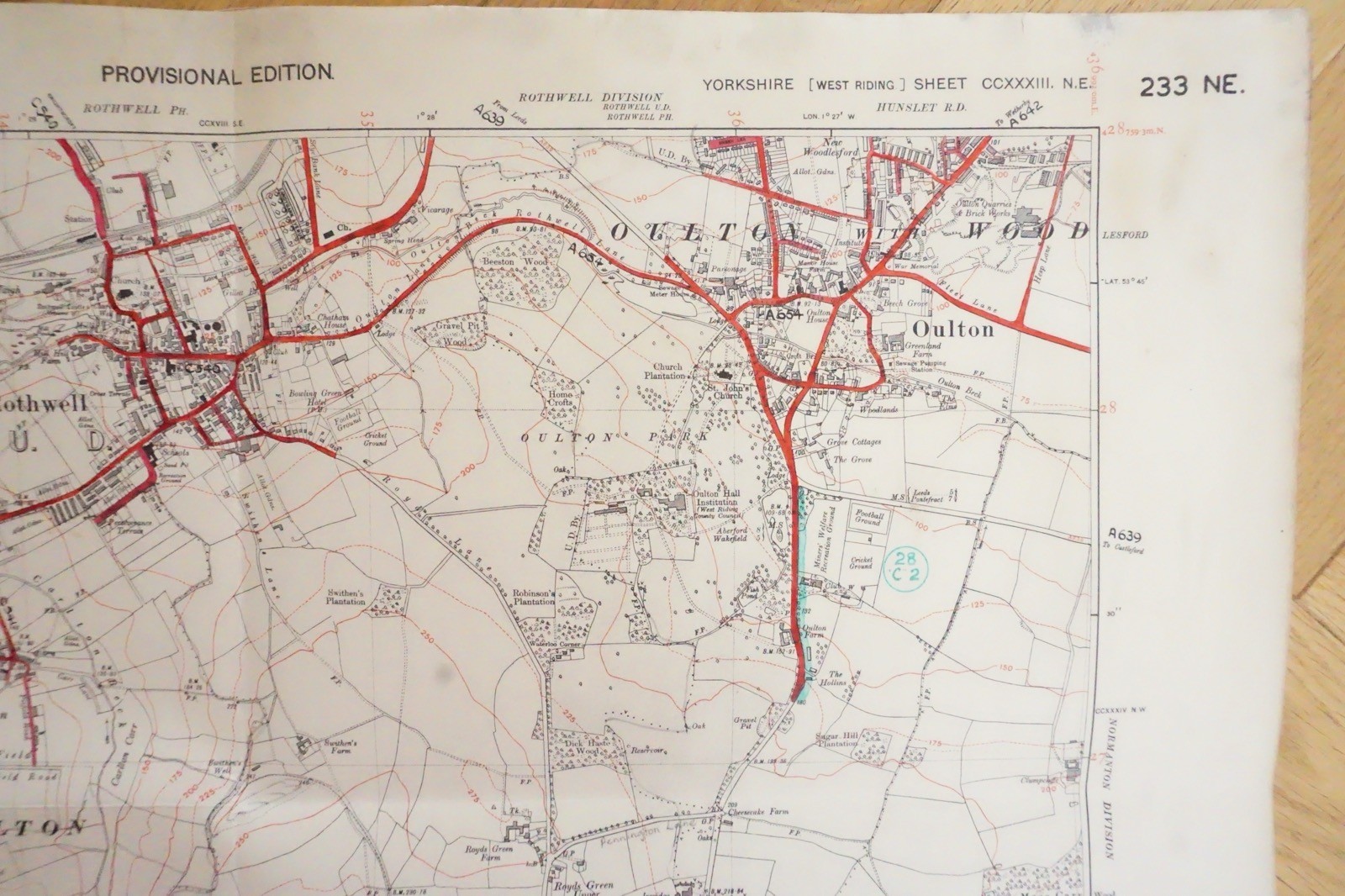 1938 Rothwell Oulton Lofthouse Yorkshire LNER Railway OS Linen Map Ref 81 **