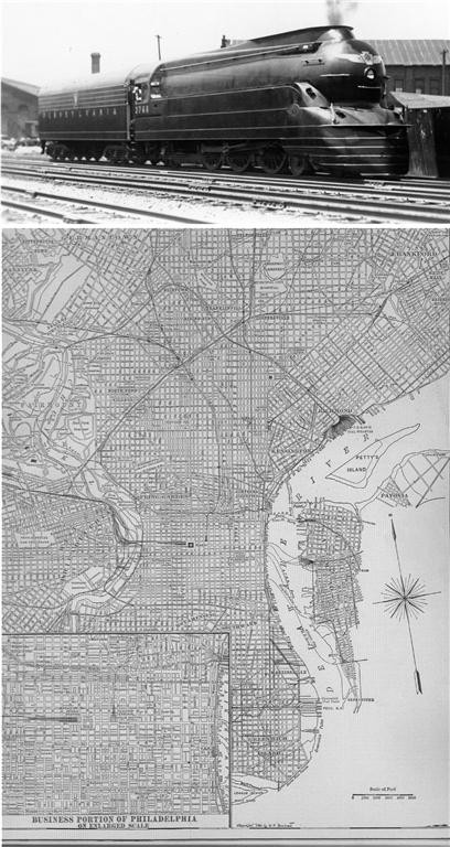 1905 PHILADELPHIA PENNSYLVANIA HISTORY RAILROAD STREET MAP +RR OR TROLLEY PHOT0