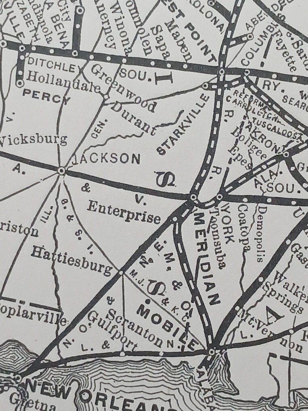 ~1904 dated Train Map SOUTHERN RAILWAY SYSTEM all Railroad Routes Stations 9×11″