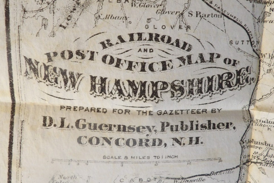 The Statistics and Gazetteer of NH Fogg 1874 + Railroad MAP C W Sawyer Bookplate