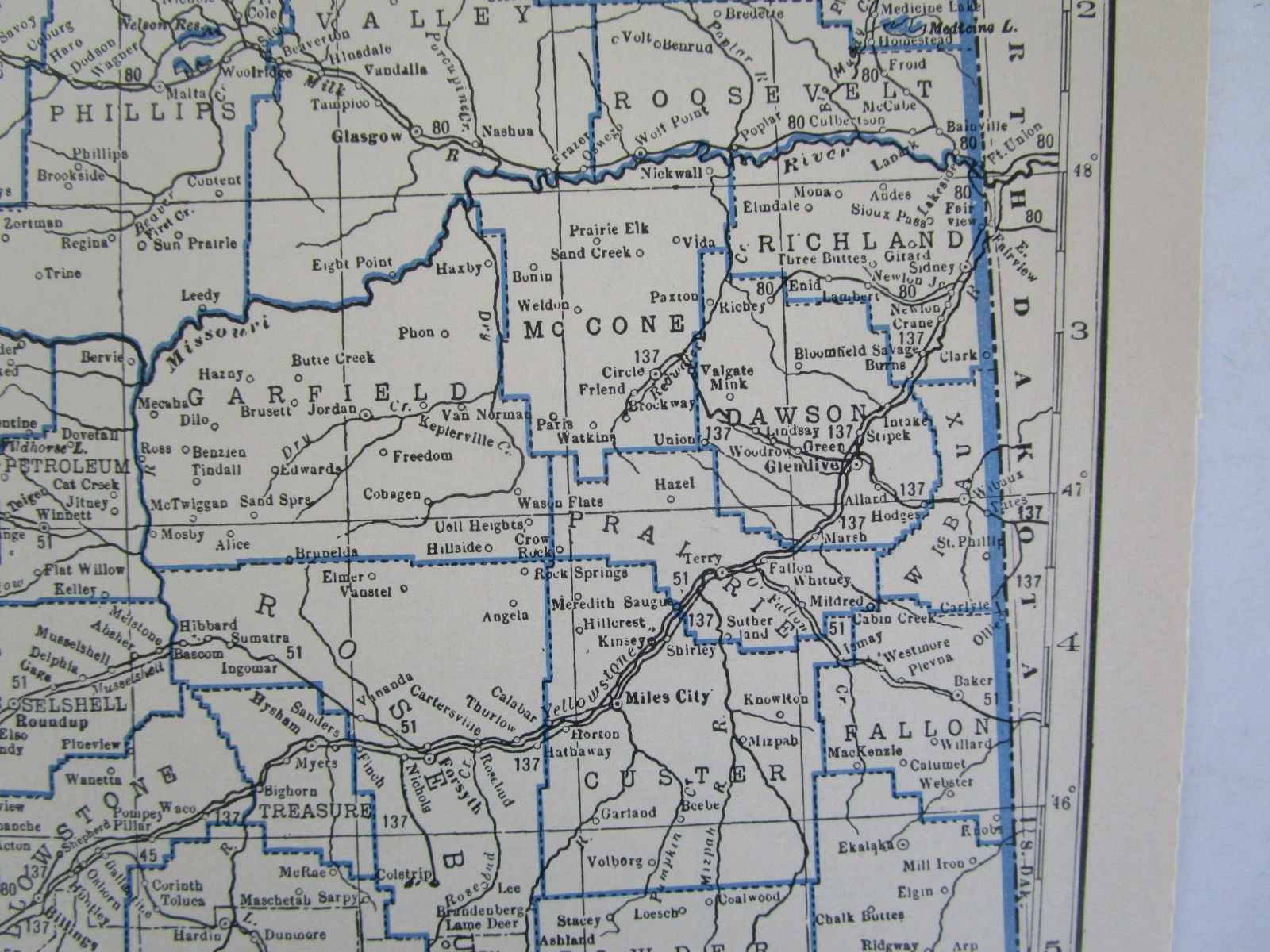 MT Great Depression era 1931 MONTANA RAILROAD Map. MORRISSEY FERNIE & MICHEL RR
