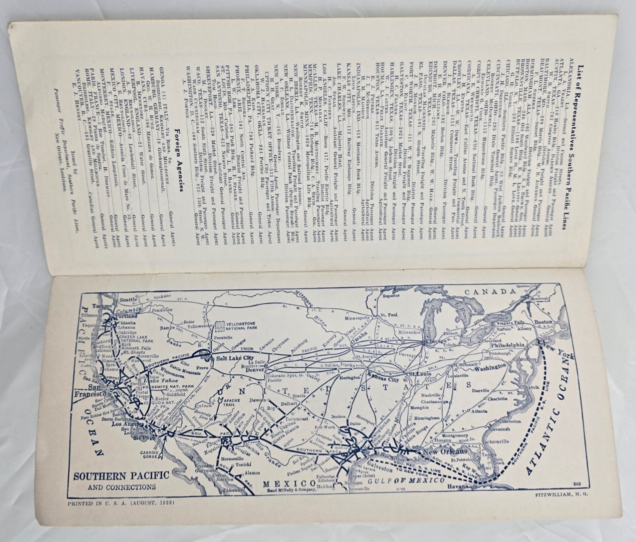 1928 Southern Pacific “Rice: A Hundred Ways to Prepare It” ~Map of connections~