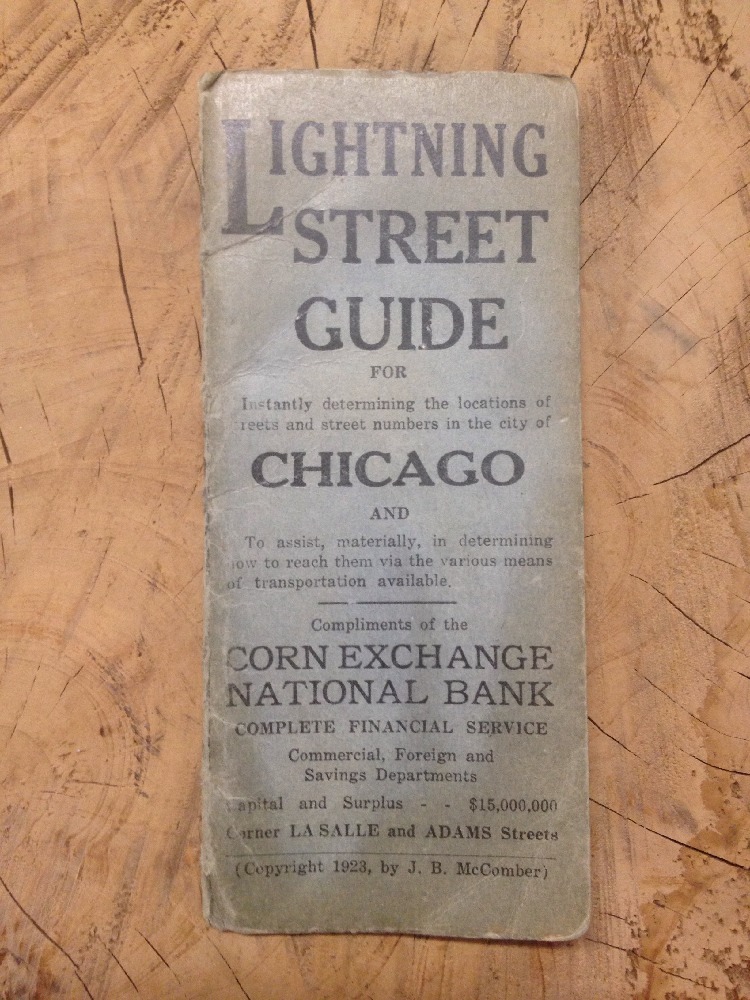 Antique Lightning Street Guide CHICAGO Steam Electric RAILROAD TERMINALS MAP 23’