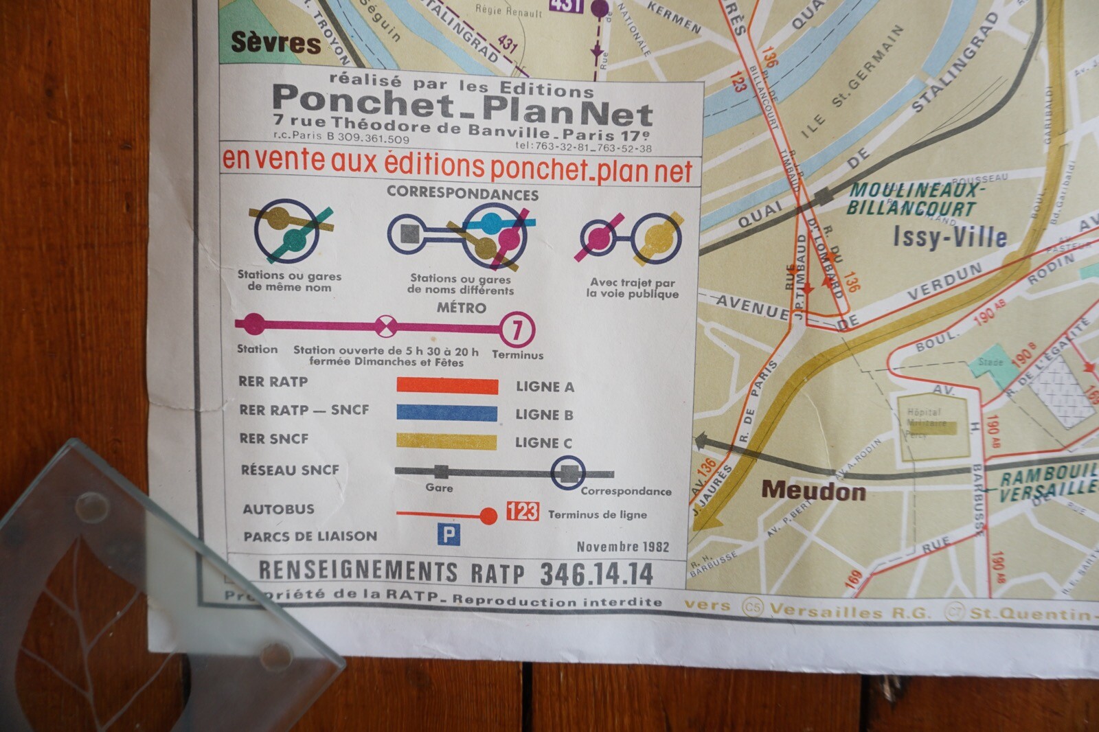 1982 France RATP Metro Underground Tube Map Railway Quad Poster