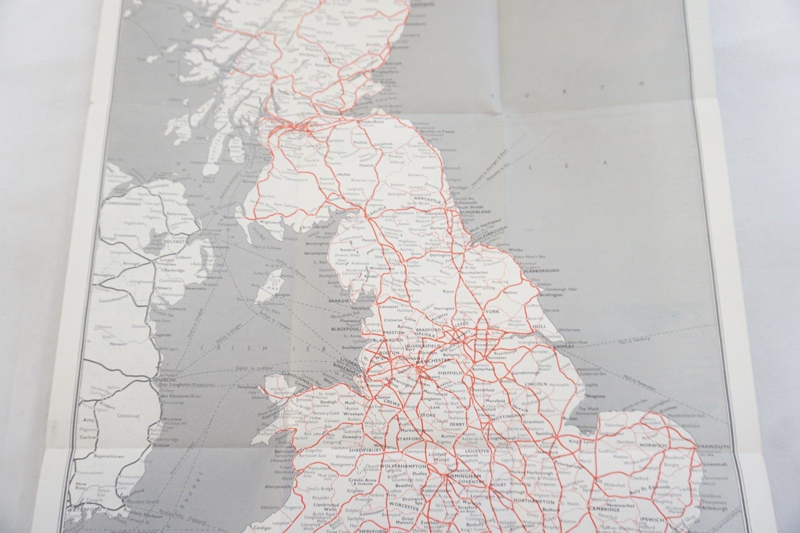 1952 British Rail Passenger Travel Facilities & Network Railway Map Coronation