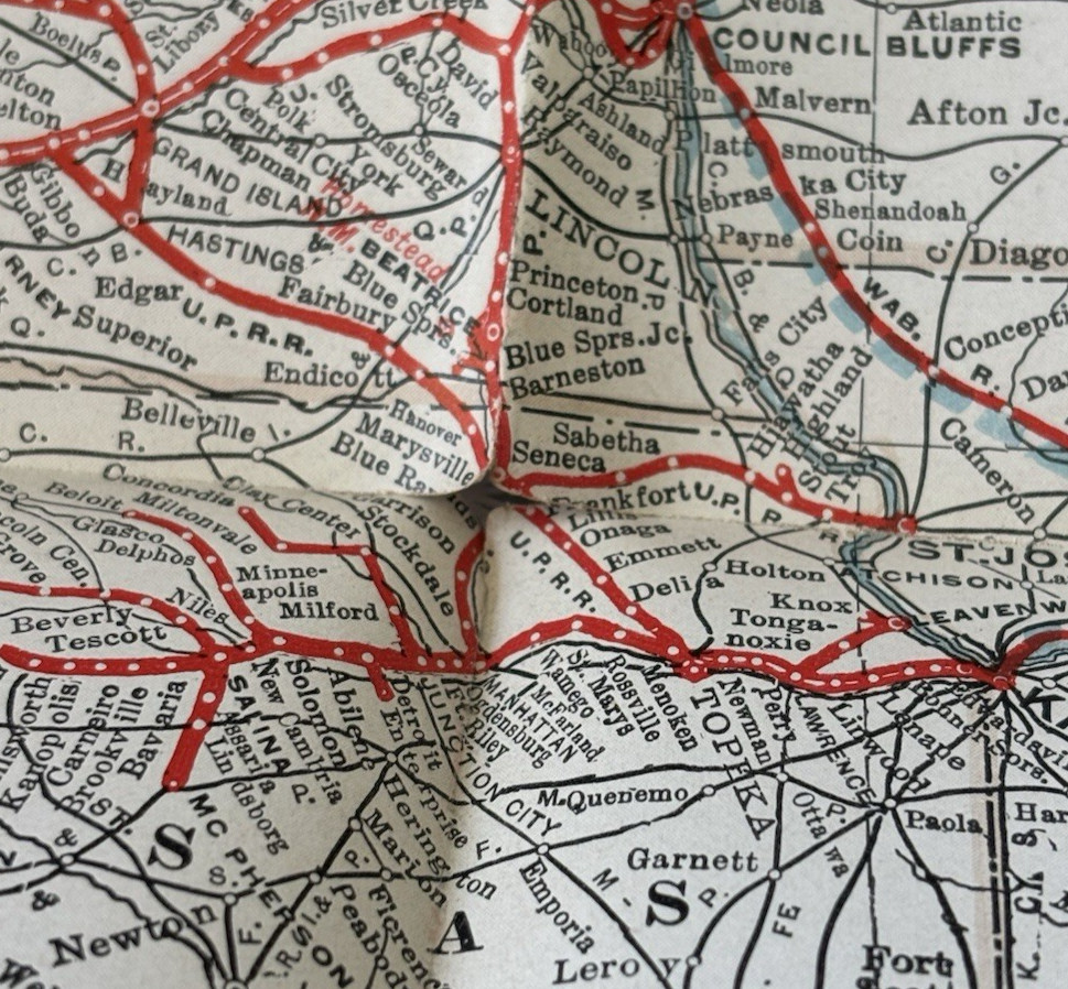 1949 UNION PACIFIC RAILROAD United States System Map Connections with Photos
