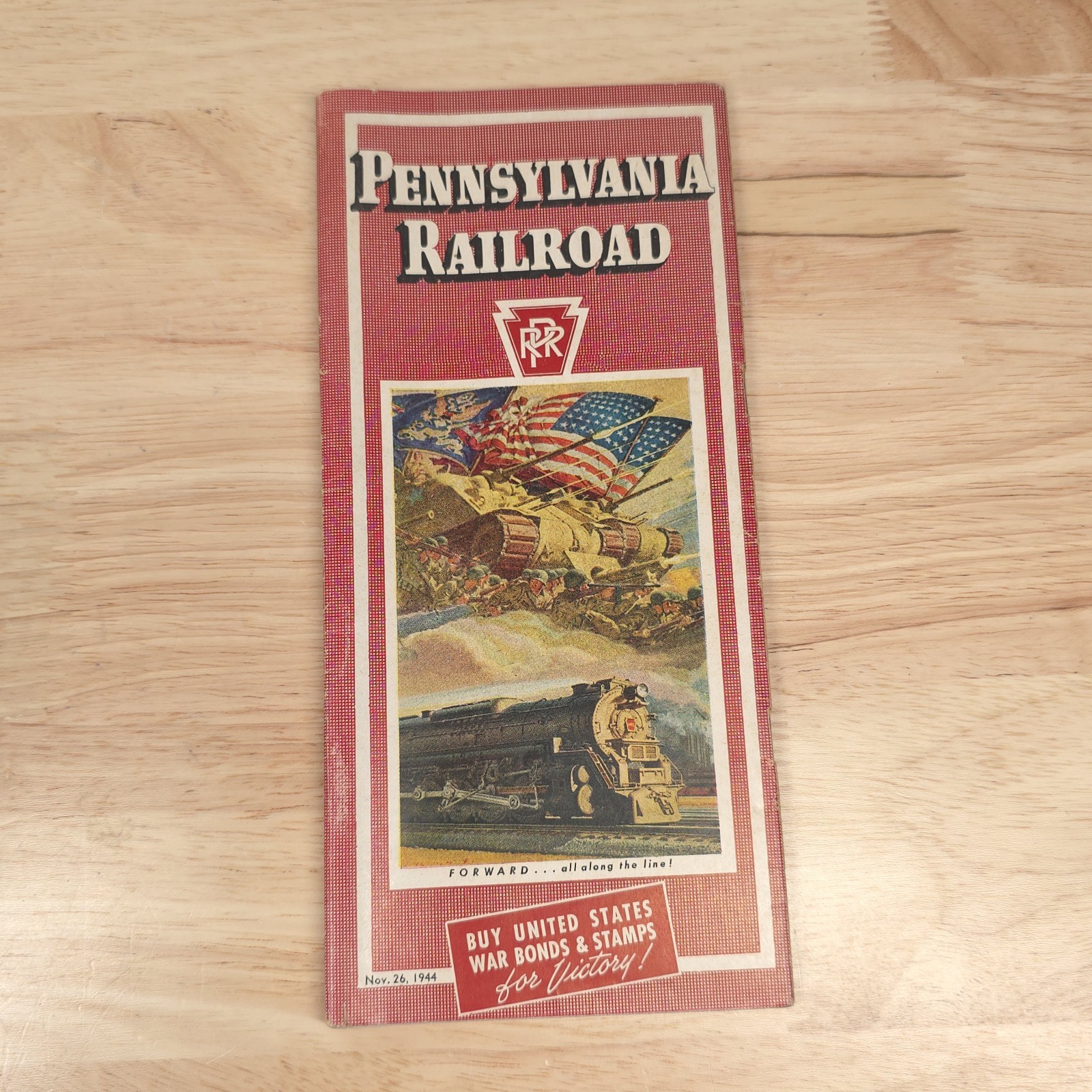 1944 Pennsylvania Railroad PRR Brochure WWII Buy War Bonds For Victory! Vintage