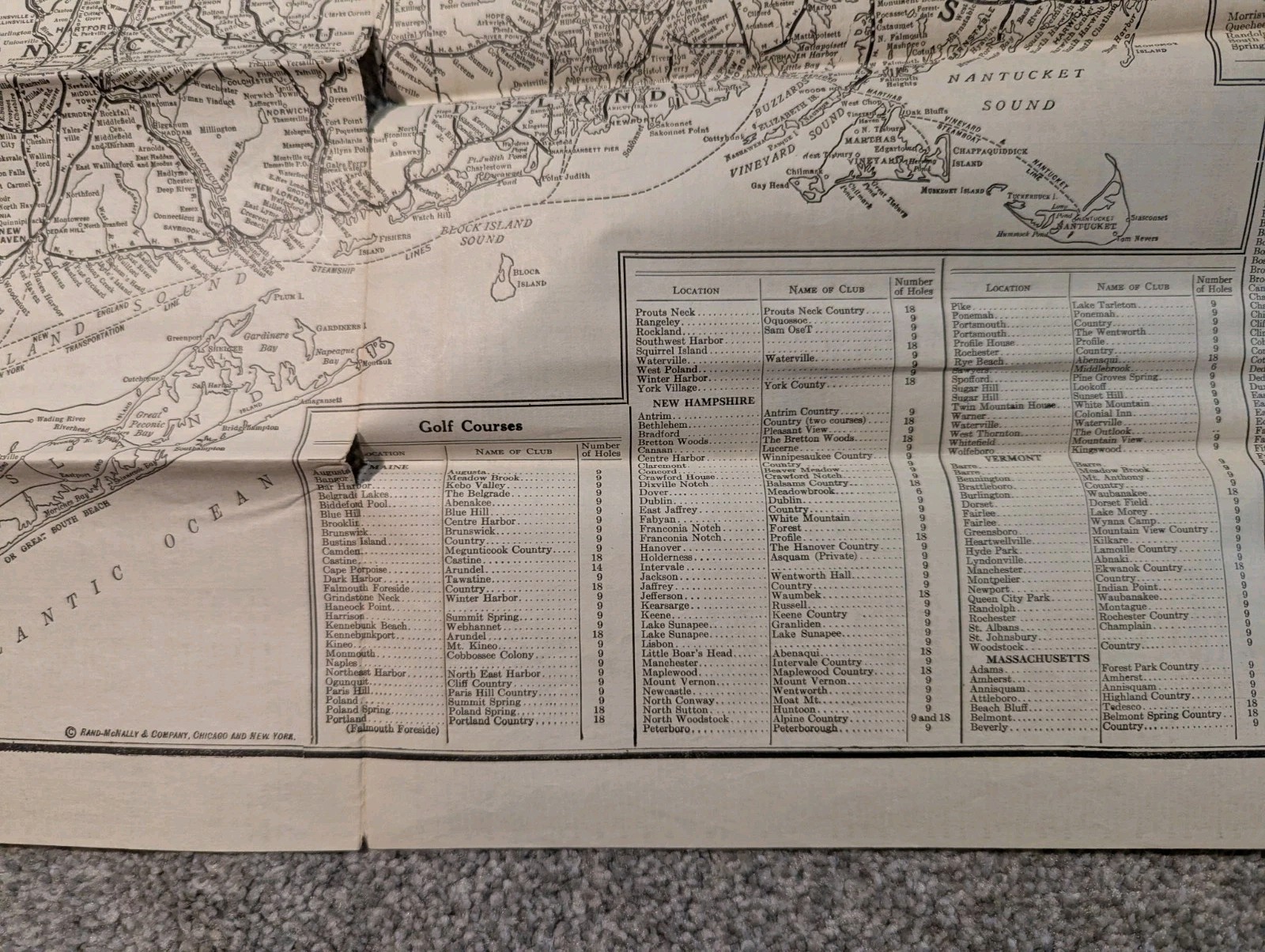 United States Railroad Administration Map New England 1919 Antique Train 1910s