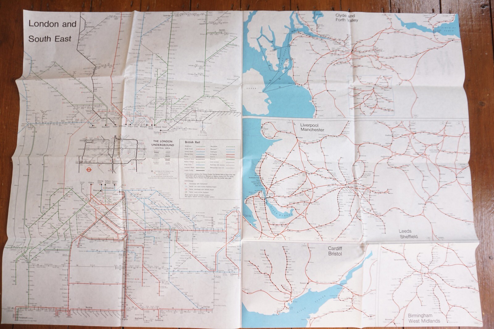 1976 British Rail Passenger Network Railway Map