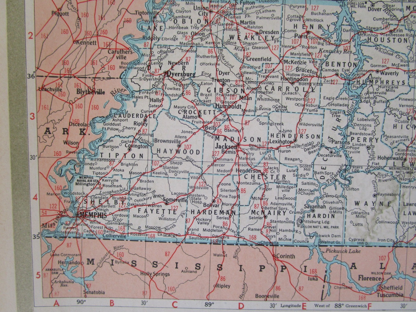 SD TN Vtg 1950 SOUTH DAKOTA RAILROAD Map. CB&Q, C&NW, SOO, GN, IC or TENNESSEE