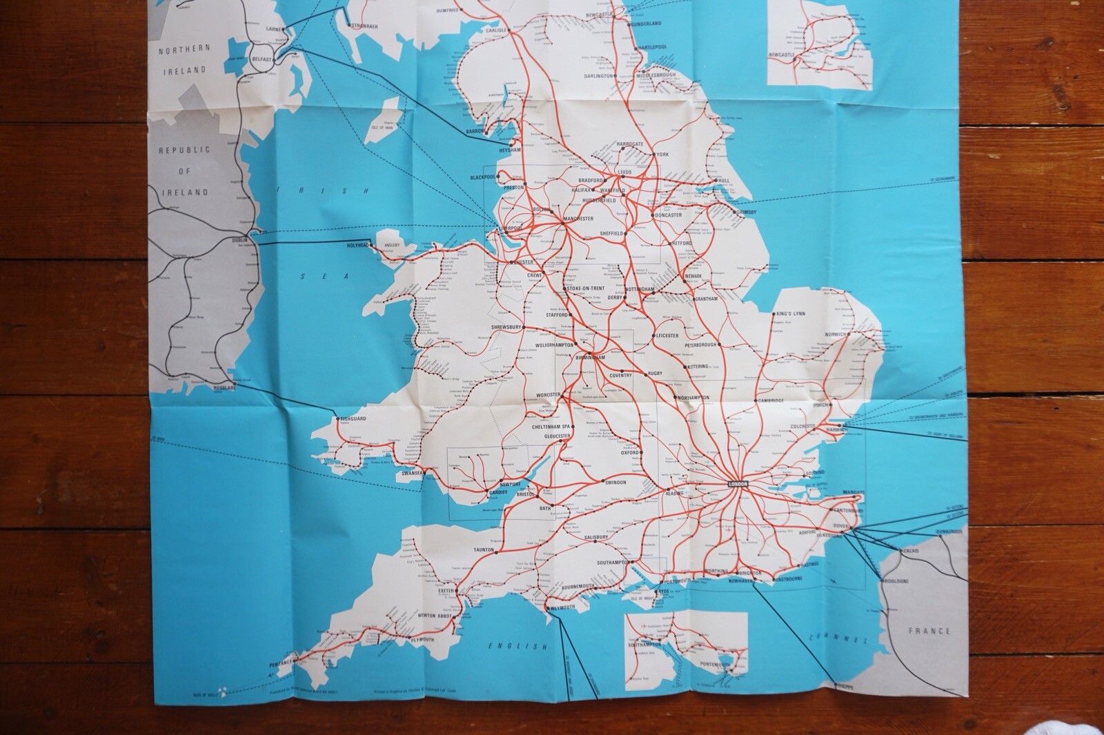 1975 British Rail Passenger Network Railway Map