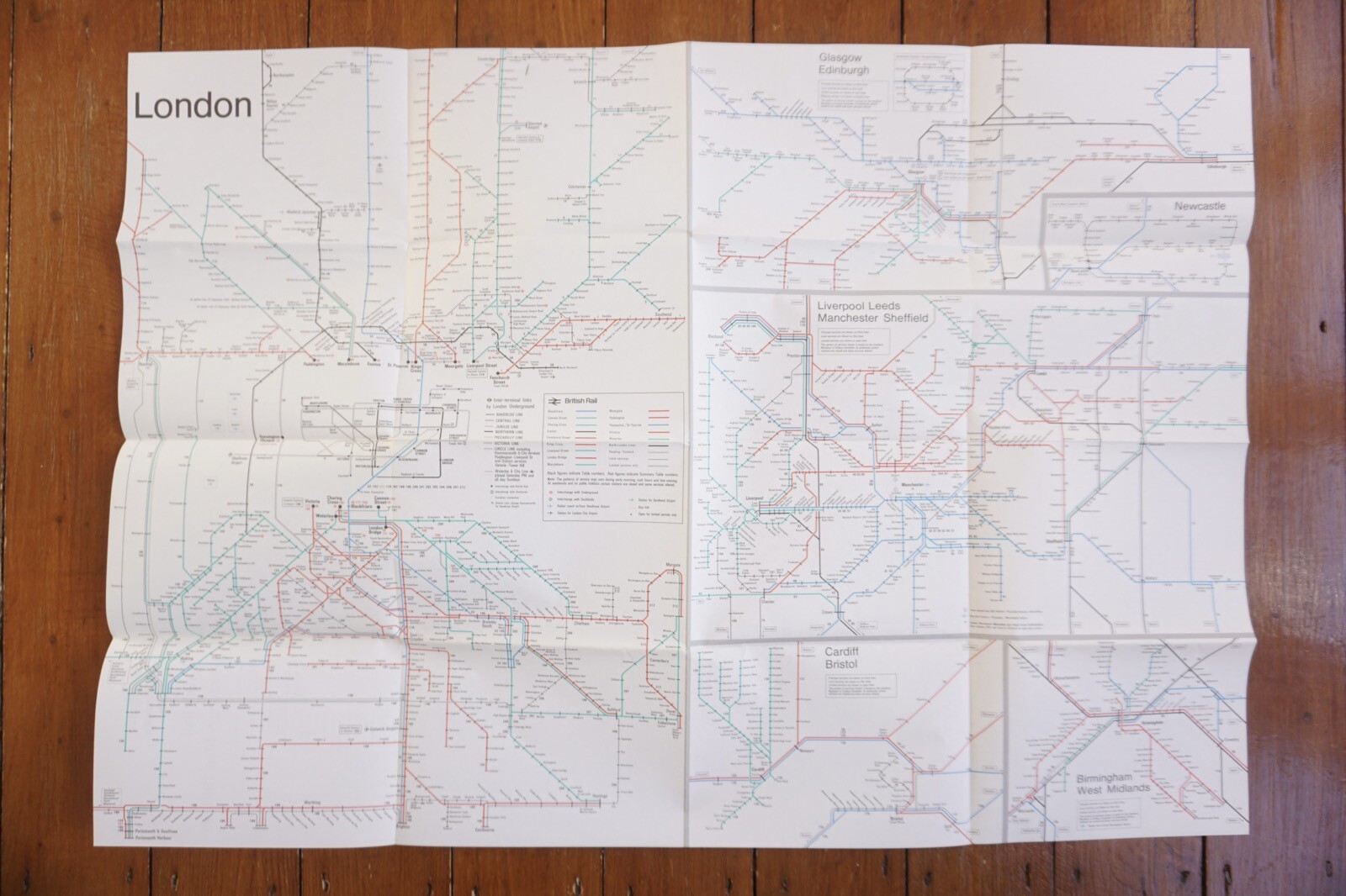 1991 1992 British Rail Passenger Network Railway Map